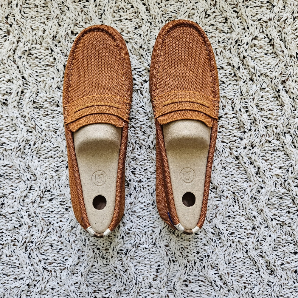 Rothy's Orange Knit Penny Loafers
